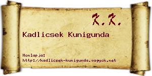 Kadlicsek Kunigunda névjegykártya